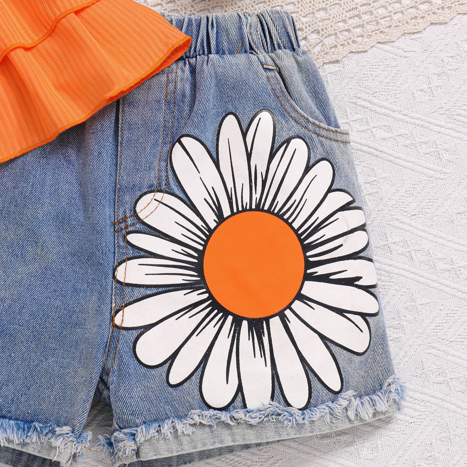 Coerni Toddler Girls Clothes 3T 4T 5T 6T 7T Summer Outfits Baby Kids Short Sleeve T-Shirt Tops & Bow Shorts Sets 2pcs