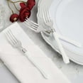 thumbnail image 6 of Efavormart 25 Pieces - 7" White Handled Plastic Fork for Wedding Party Banquet Events Candy Buffets - Antique Collection, 6 of 7