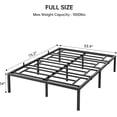 thumbnail image 2 of 14-pulgada sturdy metal tamaño completo-size marco de cama: heavy-duty steel slats, fácil montaje, noise-free, con almacenamiento, no necesita colchón base, negra, 2 of 7