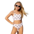 thumbnail image 5 of Byoo Big Girls UPF 50+ 2-Piece Bikini Set Smocked Bow Print Quick Dry Swimwear At Beach Pool,White, 5 of 6
