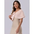 thumbnail image 2 of DARING DIVA Women's Faux Fur Shawl Bowknot Ribbon Bridal Wrap Stole Shrug L Pink, 2 of 6