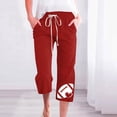 thumbnail image 2 of Pantalones de Mujer Casual Cintura Elástica con Impresión de Pascua, Sueltos Pantalones de Pierna Ancha Recta para Toda la Temporada, 2 of 3