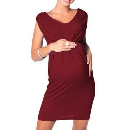 

Maternity Clothes Pregnant Women Sleeveless Bodycon Dress Sexy Solid Dress