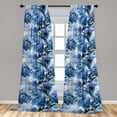 thumbnail image 2 of Peony Window Curtains, Winter Colors Illustration of Wild Life Floral Boho Pattern Vintage Print, Lightweight Decor 2-Panel Set with Rod Pocket, Pair of - 28"x95", Cobalt Blue Pale Blue, by Ambesonne, 2 of 3