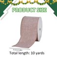 thumbnail image 3 of Clearance Christmas Burlap Wired Ribbon Roll, 2.48 Inch x 10 Yards Natural Linen Edge Craft Ribbon for Wreath Tree Holiday DIY, 3 of 7