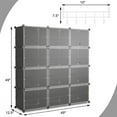 thumbnail image 6 of Barara King Shoe Rack, Shoe Organizer, Storage Shoe Shelf, 12-Cube 48 Pairs Portable Shoe Shelves with Hook-Black, 6 of 8
