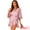 Pink, variant on DARING DIVA Women's Satin Silky 3/4 Sleeves Tie Waist Loungewear Robes S White