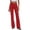 Red 14, variant on Karymi Women's Shorts Solid Double Button High Waist Micro Flare Pants, Front Patch Pocket Stretch Long Trousers, Casual Daily Cargo Bootcut Pants Jeans for Women