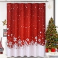 thumbnail image 2 of Christmas Shower Curtain, Red Floral Snowflake Shower Curtains for Bathroom, Christmas Decorations Fabric Curtains, Water Resistant, Machine Washable (72x72 Inches), 2 of 6