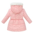 thumbnail image 3 of oqasdz Girls Coats Children Long Sleeve Star Print Quilted Hooded Warm Outerwear Fall Winter Top Coat Outwear Size 4 Y-5 Y, 3 of 6