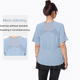 thumbnail image 5 of Camiseta de verano de manga corta holgada de talla grande para correr, yoga, cuello redondo, de secado rápido, transpirable y fina, 5 of 6
