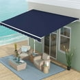 thumbnail image 3 of GVN Patio Awning, Outdoor Sun Shade Shelter Cover Awnings,16'x10' Electric Retractable Awning Sunshade Shelter with Remote Controller & Crank Handle, Blue, 3 of 11