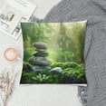 thumbnail image 2 of Orinice Moss Rocks Forest Graphic Decorative Throw Pillow Cover for Home Couch Living Room Sofa, Printed on Both Sides 1PC 20x20in, 2 of 5