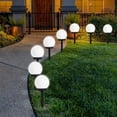 thumbnail image 1 of Luces solares para exteriores, paquete de 6 luces LED solares para jardín, alimentadas por globo, impermeables, para patio, pasarela, paisaje, camino con púas en el suelo, blanco frío, 1 of 4