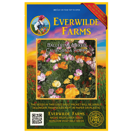 Everwilde Farms - 1000 Ballerina Mixed California Poppy Garden Flower Seeds - Gold Vault Jumbo Bulk Seed (Best Gardens In California)