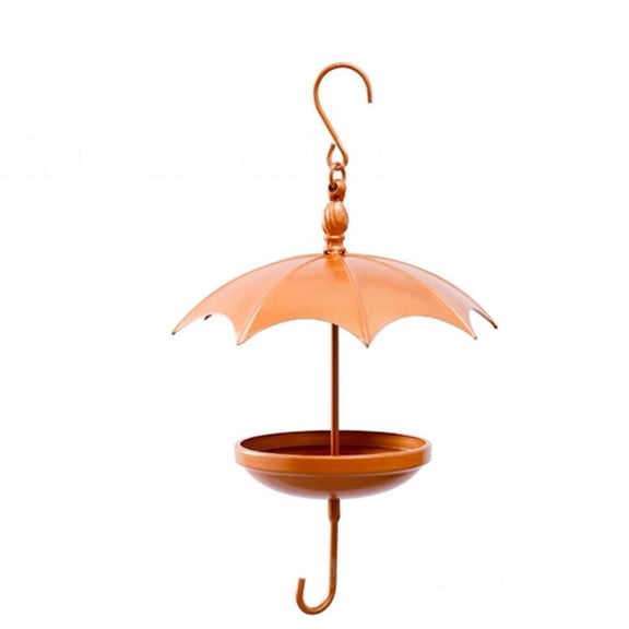 Umbrella-Inspired Bird Feeder, Vintage Metal Hanging Bird Feeder Food Tray with Hook for Garden Backyard Outdoor Decor