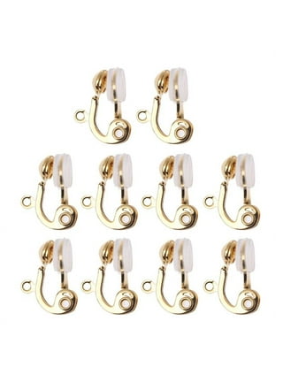 Clip on Earring Converter, 16 Pcs Round Flat Back Tray Earring Clips with  Silicon Earring Pads Easy Open Loop Earrings Converter for Women Girls Non-Pierced  Ears Gift 