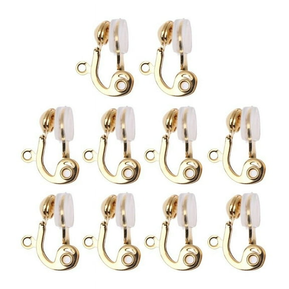 ESTONE 10Pc Clip-on Earring Converter Non-pierced Ear Hoop With Comfort Earring Cushion
