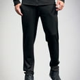 thumbnail image 2 of SGFCWSX Men Fleece Lined Casual Pants,Straight-Leg with Pockets Drawstring Sports Trousers Black 2XL, 2 of 5