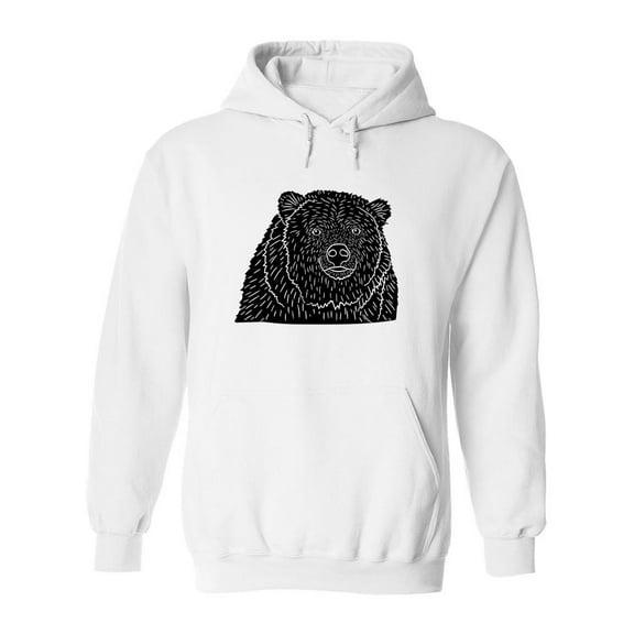 Black Bear Silhouette Hoodie Men -Image by Shutterstock, Male Large