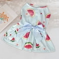 thumbnail image 4 of Guiexla Pet Dress Summer Sweet Ribbon Bowknot Watermelon Strawberry Fruit Print Sleeveless Two-legged Small Medium Dog Puppy Cat Outfit Clothes Pet Supplies, 4 of 7