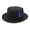 #02Black, variant on Felt Hats for Women Men, Wide Brim Flat Top Hat, Jazz Hat with Feather Unisex Blue