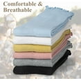thumbnail image 6 of 6 Pairs Cute Floral Ruffle Crew Socks Women, Breathable Cotton Novelty Casual Girls Above Ankle Funny Socks, 6 of 7