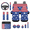 Blue Star, variant on Set of 13 Car Seat Cover Set, with Key Ring Armrest Pad Center Console Cover Car Armrest Pad Keychains, Multi-Floral Geometric Car Seat Cover Full Set