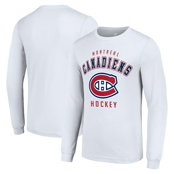Men's Starter White Montreal Canadiens Logo Long Sleeve T-Shirt