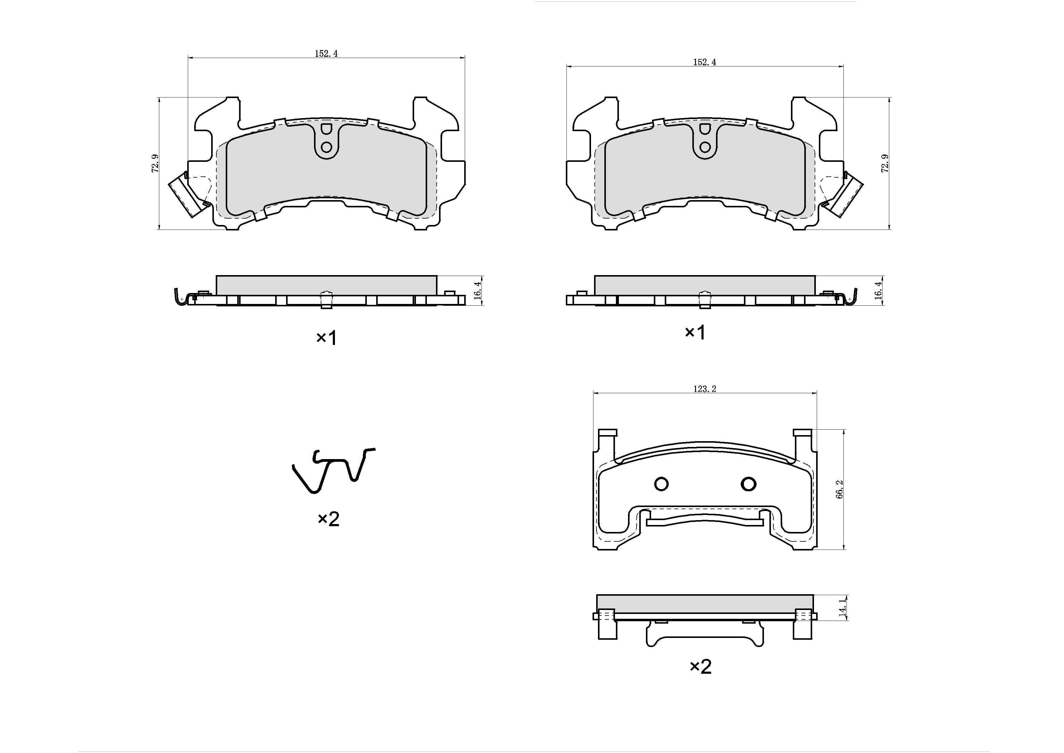 UltraHC 700 Brake Pad Set, Front HC7.0154.0.C, Chevrolet Malibu 1983-1978