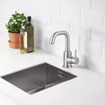 thumbnail image 3 of Wowow Single Handle Stainless Steel Bar Faucet with Supply Lines and Deckplate in Brushed Nickel, 3 of 9