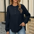 thumbnail image 3 of Sweatshirt for Women Casual Loose Long Sleeve Button Henley Neck Pullover Tops Fall Fashion Outfits Clothes, 3 of 5