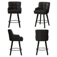 thumbnail image 4 of MultiHaven 26.2-Inch Bar Stools Set of 2,Swivel Counter Height Bar Stool with Plaid Back & Armrests,Solid Wood Legs PU Leather Kitchen Chairs for Bar,Cafe - Black, 4 of 10