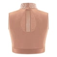 thumbnail image 3 of Aislor Kids Girls Sleeveless Shiny Rhinestone Lyrical Jazz Modern Ballet Dance Crop Tank Tops Shirt Dancewear Dusty Pink 6, 3 of 7