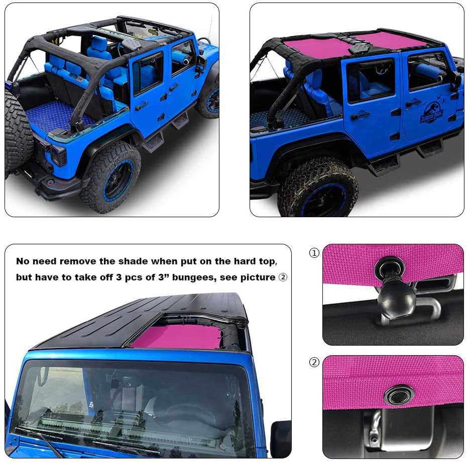 2007-2017 Tan ALIEN SUNSHADE Jeep Wrangler Mesh Cage Side Shades with 10 Year Warranty Protect Your Cargo Area and Rear Passengers From Harmful UV Rays for Your 2-Door JK 