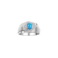 thumbnail image 1 of RYLOS Mens Rings 14K White Gold Ring 6X4MM Oval Shape Gemstone & Diamond Ring Turquoise December Birthstone Rings For Man Gold Rings Size 8, 1 of 7