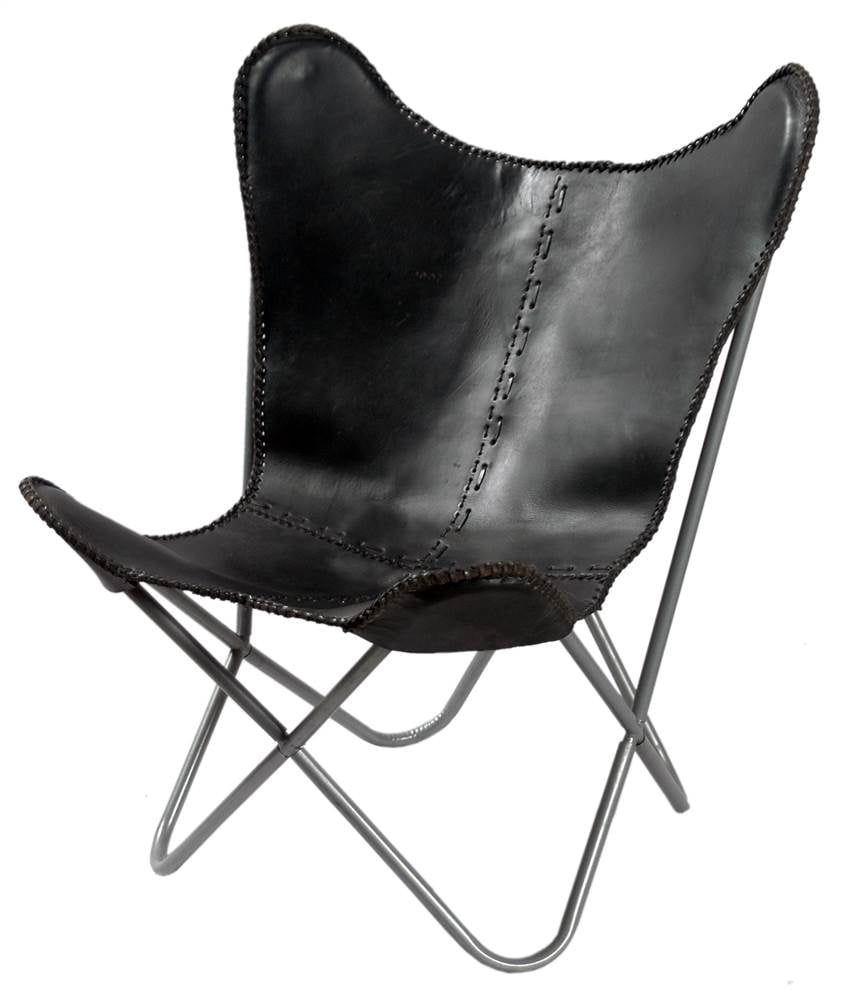 Black Leather Butterfly Chair