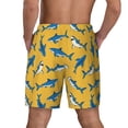 thumbnail image 4 of Uemuo Shark Print Pattern Mens Swim Trunks Quick Dry Board Shorts with Mesh Lining, Stretch Beach Shorts Quick Dry No-Chafing Board Shorts-Large, 4 of 9