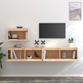 thumbnail image 6 of vidaXL TV Stand 3 Pcs Wall Entertainment Center TV Console Solid Wood Pine, 6 of 40