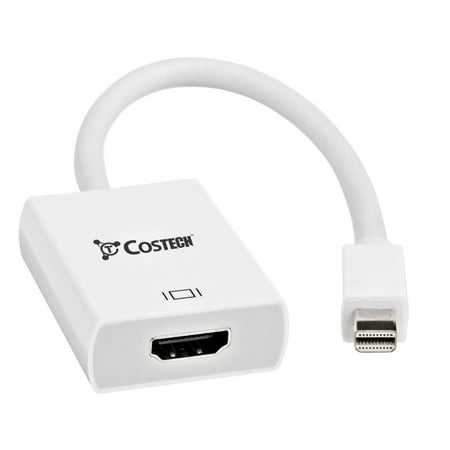 Costech Mini Displayport to HDMI Output, (Thunderbolt Port Compatible) HD 1080p TV AV HDTV Video Cable Converter Adapter Plug and Play for Mac Book Air (Best External Monitor For Macbook Air)