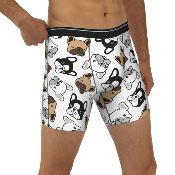 Rocae French Bulldog3 for Stretch Moisture-Wicking Underwear,Men's Underwear Boxer Briefs Small
