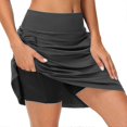 thumbnail image 4 of Women's Tennis Skirts Golf Skirts Yoga Skirt Side Pockets 2 In 1 Tummy Control Butt Lift Quick Dry High Waist Yoga Fitness Gym Workout Skort Bottoms B, 4 of 5