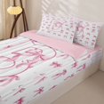 thumbnail image 3 of Homewish Cute Pink Bowknot Kids Zipper Twin Comforter Sets with Fitted Sheet and 2 Pillowcases,Initial Alphabet B Zipper Bedding Set For Girls,Pink Reversible,4 Pieces, 3 of 7