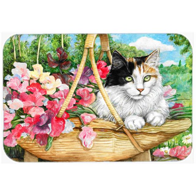 Planche à Découper en Verre avec Grand Panier pour Chat