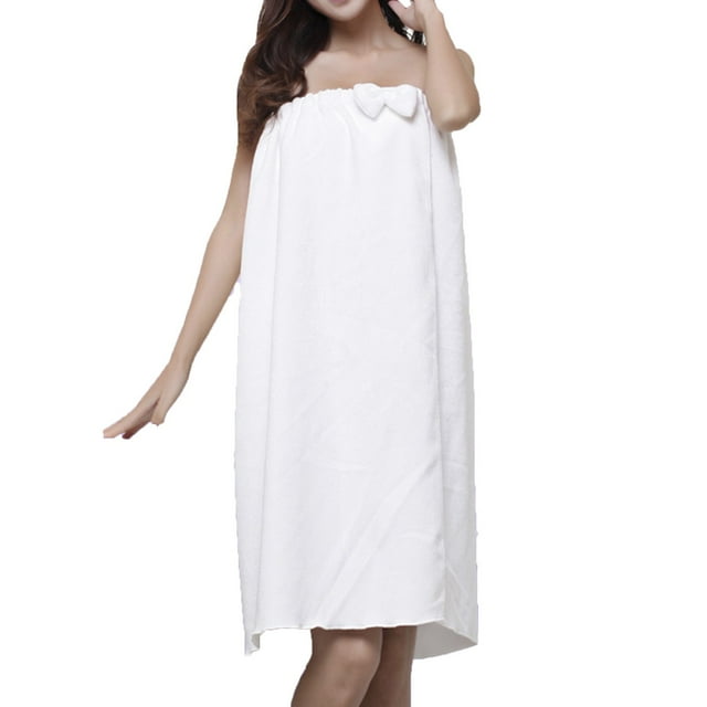 Tnhcen Women's Butterfly Bow Bath Dress Multi-Functional Towel Sleepwear with Strapless Design Soft Polyester Free Size for Home