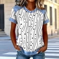 thumbnail image 3 of Tops de Manga Corta para las Mujeres Encaje Suelto Cuello Redondo Casual Color Sólido Blusa Camiseta Tops Sueltos, 3 of 5