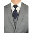 thumbnail image 2 of Mens Ticket Pocket 3-piece Gray Wool Trim Fit Vested Suit, 2 of 7