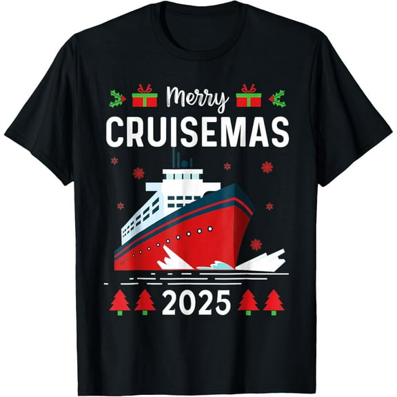 Christmas Cruise 2025 Merry Cruisemas 2025 Santa Cruise Ship T-Shirt