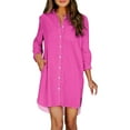thumbnail image 2 of Womens Dressy Button Down Blouses Collared Solid Color Business Spring 2026 Tops Long Sleeve Shirts, 2 of 4