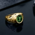 thumbnail image 4 of Gem Stone King 4.00 Ct Oval Green Mystic Quartz 18K Yellow Gold Plated Silver Men's Ring, 4 of 5